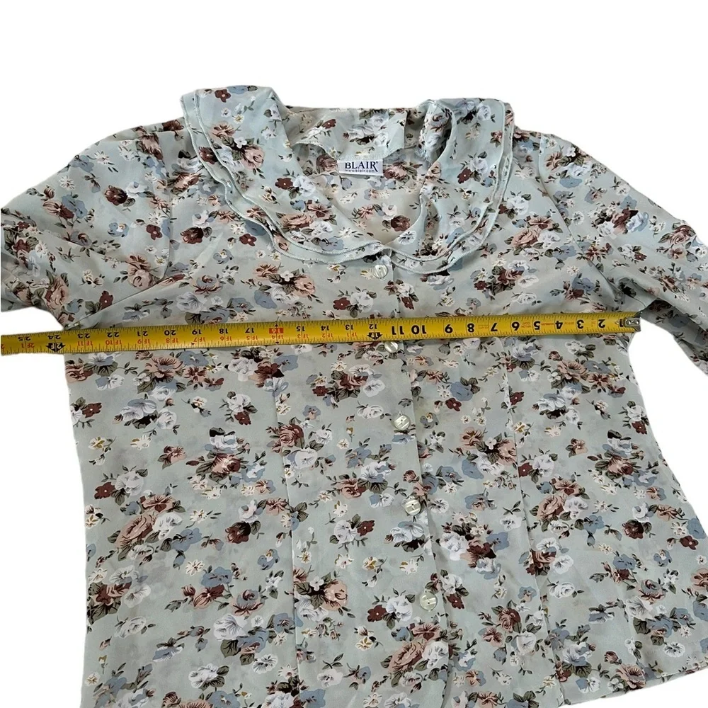 Blair Floral Button Down Bell Sleeve Blouse Size L/XL